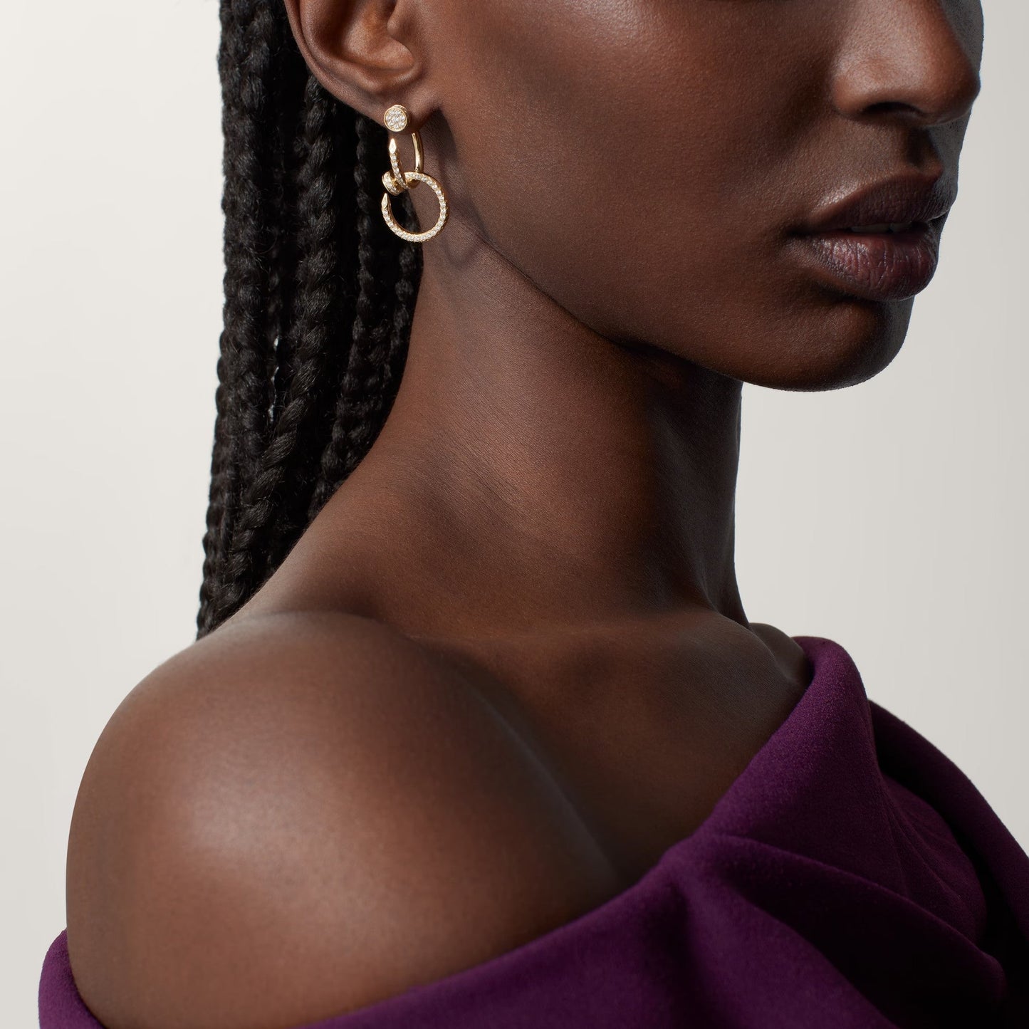 [Stars Jewelry]JUSTE FULL DIAMOND DOUBLE EARRINGS