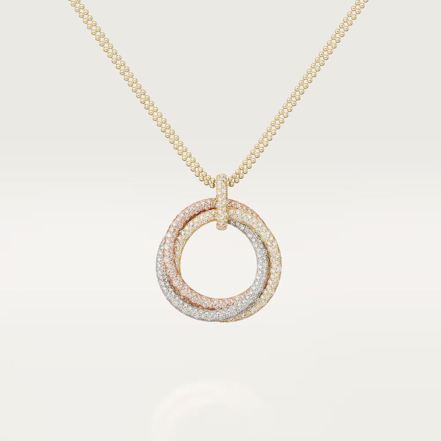 [Stars Jewelry]TRINITY LARGE FULL DIAMOND  NECKLACE