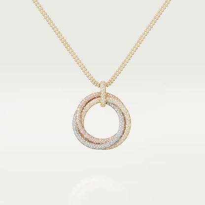 [Stars Jewelry]TRINITY LARGE FULL DIAMOND  NECKLACE