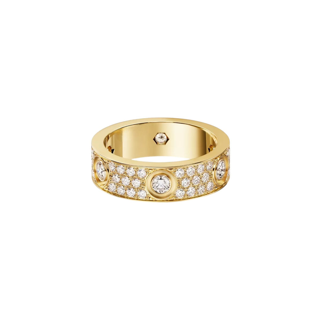 [Stars Jewelry]LOVE 5.5MM FULL-PAVE 6-DIAMOND RING