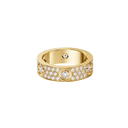 [Stars Jewelry]LOVE 5.5MM FULL-PAVE 6-DIAMOND RING