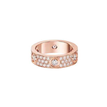 [Stars Jewelry]LOVE 5.5MM FULL-PAVE 6-DIAMOND RING