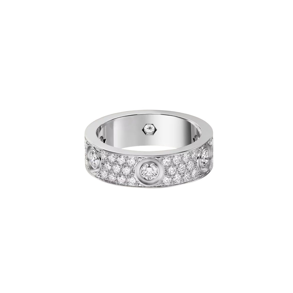 [Stars Jewelry]LOVE 5.5MM FULL-PAVE 6-DIAMOND RING