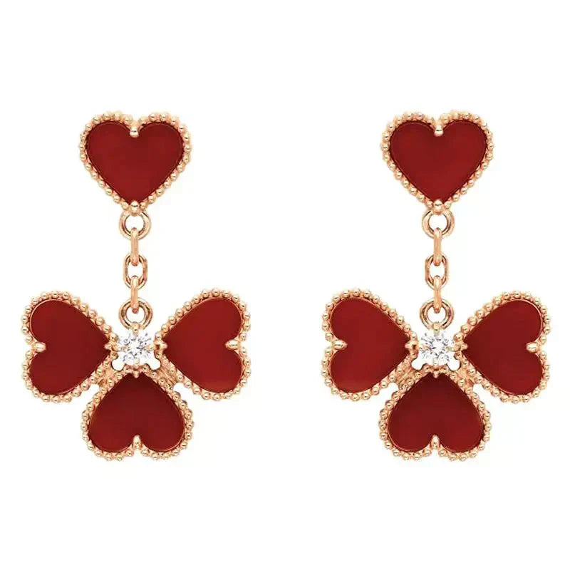 [Stars Jewelry]SWEET CLOVER CARNELIAN EARRINGS