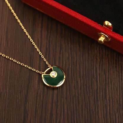 [Stars Jewelry]AMULETTE GOLD MALACHITE NECKLACE