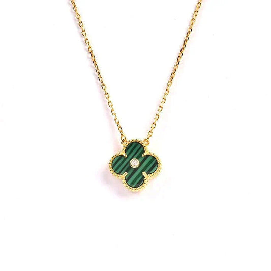 [Stars Jewelry]CLOVER 15MM DIAMOND TURQUOISE NECKLACE