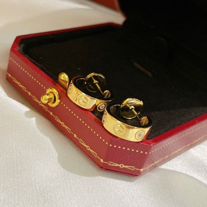 [Stars Jewelry]LOVE EARRINGS 5.7MM 2 DIAMONDS