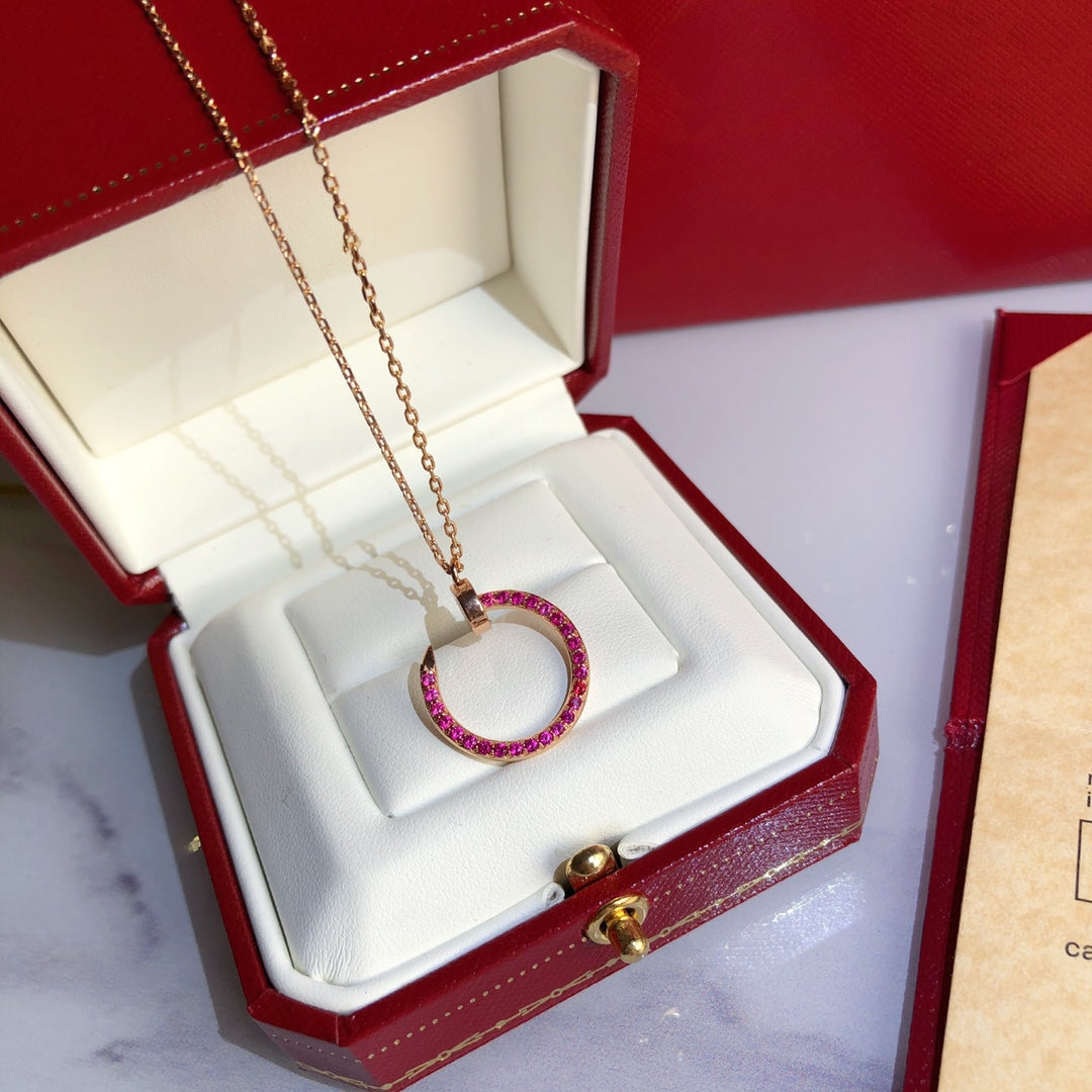 [Stars Jewelry]JUSTE NECKLACE RED FULL DIAMONDS