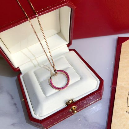 [Stars Jewelry]JUSTE NECKLACE RED FULL DIAMONDS