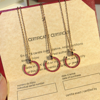 [Stars Jewelry]JUSTE NECKLACE RED FULL DIAMONDS