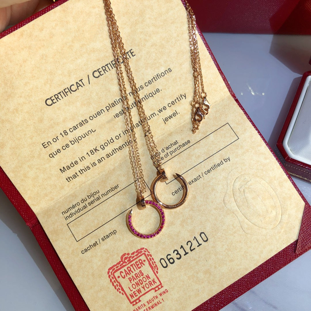 [Stars Jewelry]JUSTE NECKLACE RED FULL DIAMONDS