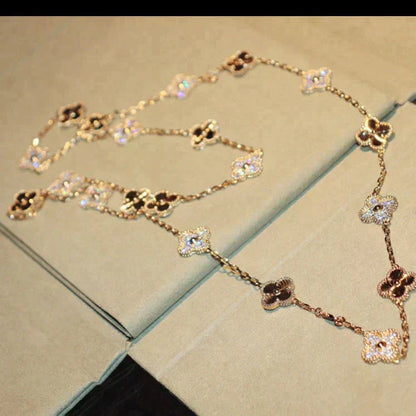 [Stars Jewelry]CLOVER 20 MOTIFS LASER DIAMOND NECKLACE