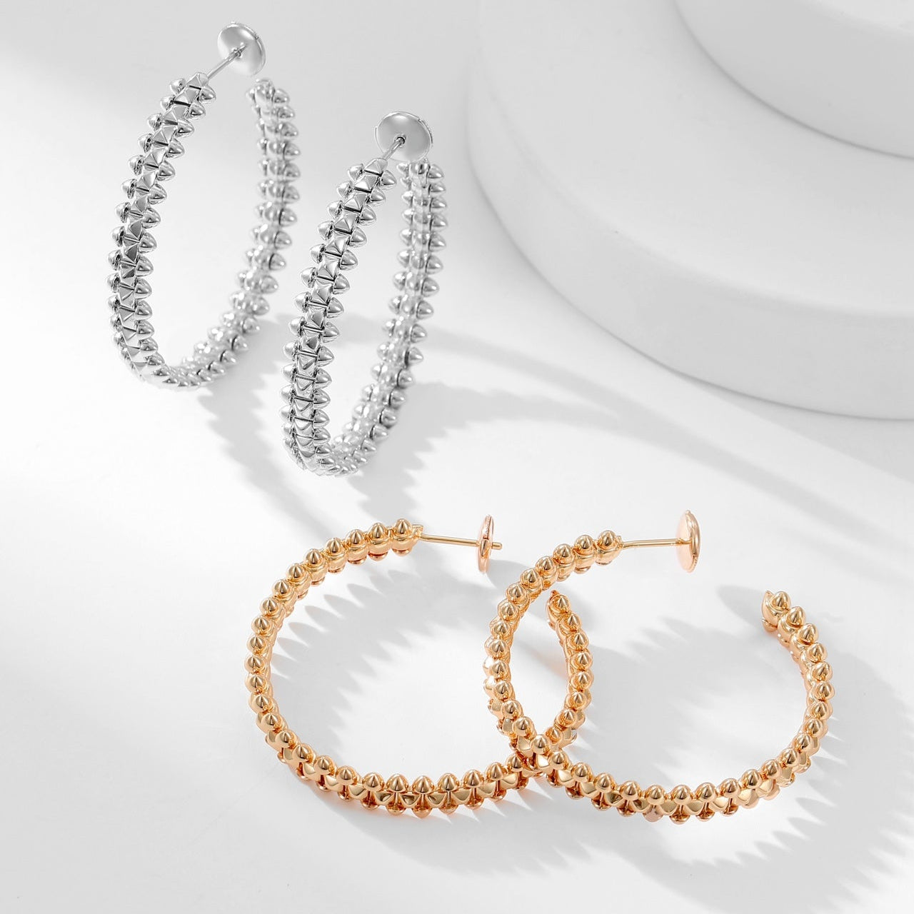 [Stars Jewelry]CLASH HOOP LARGE EARRINGS