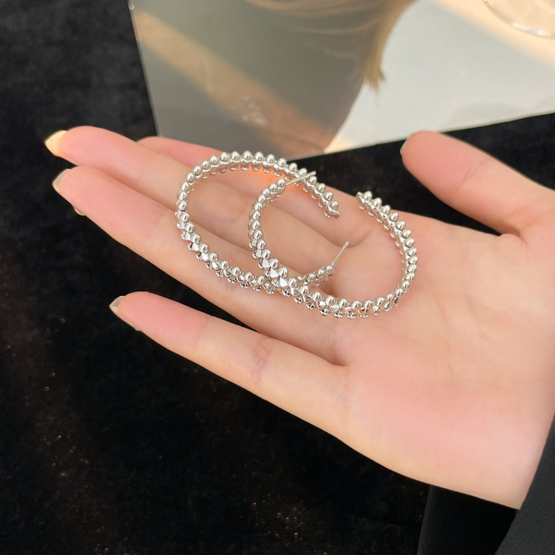 [Stars Jewelry]CLASH HOOP LARGE EARRINGS