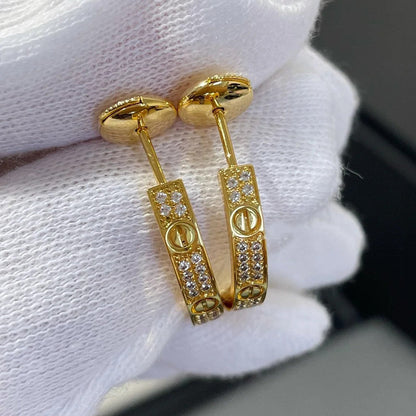 [Stars Jewelry]LOVE EARRINGS 3.6MM DIAMOND PAVED