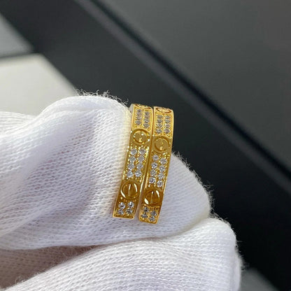 [Stars Jewelry]LOVE EARRINGS 3.6MM DIAMOND PAVED
