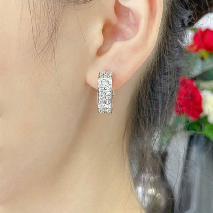 [Stars Jewelry]LOVE 5.5MM DIAMOND PAVED EARRINGS