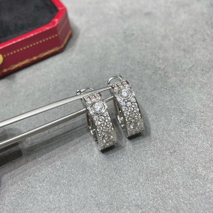 [Stars Jewelry]LOVE 5.5MM DIAMOND PAVED EARRINGS