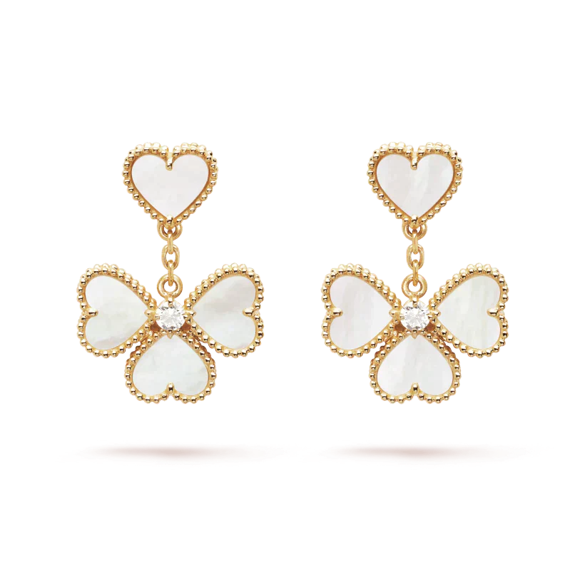 [Stars Jewelry]CLOVER SWEET WHITE MOP EARRINGS