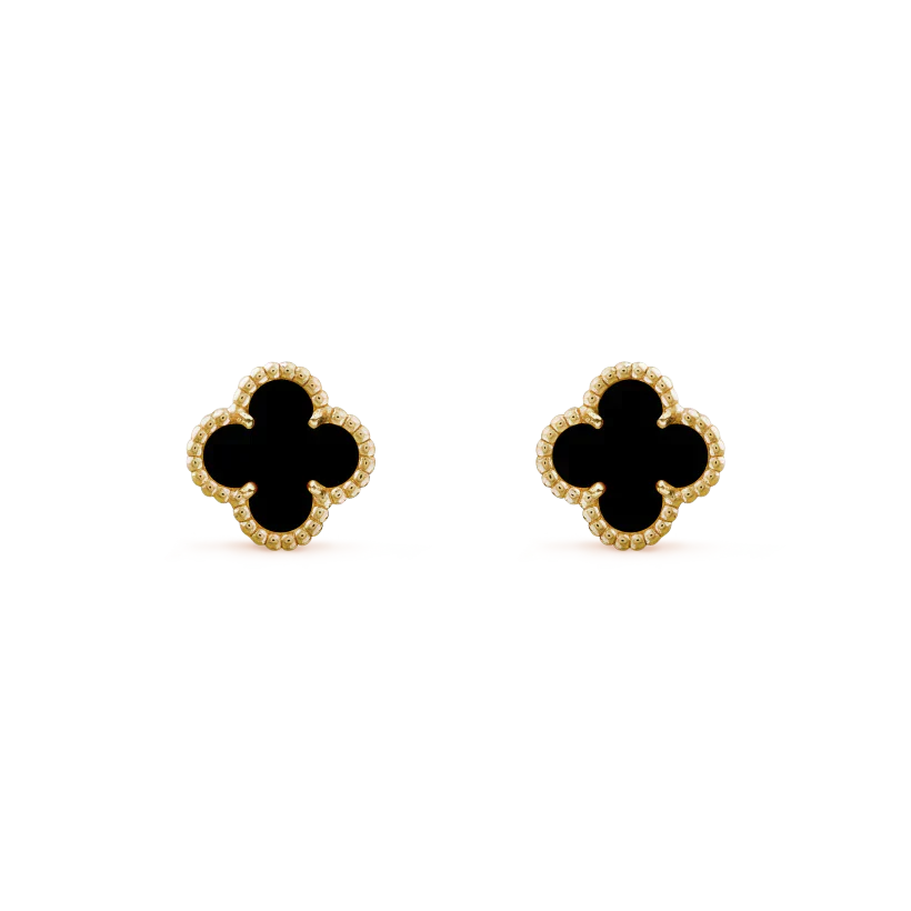 [Stars Jewelry]CLOVER MINI 9.5MM BLACK MOP EARRINGS