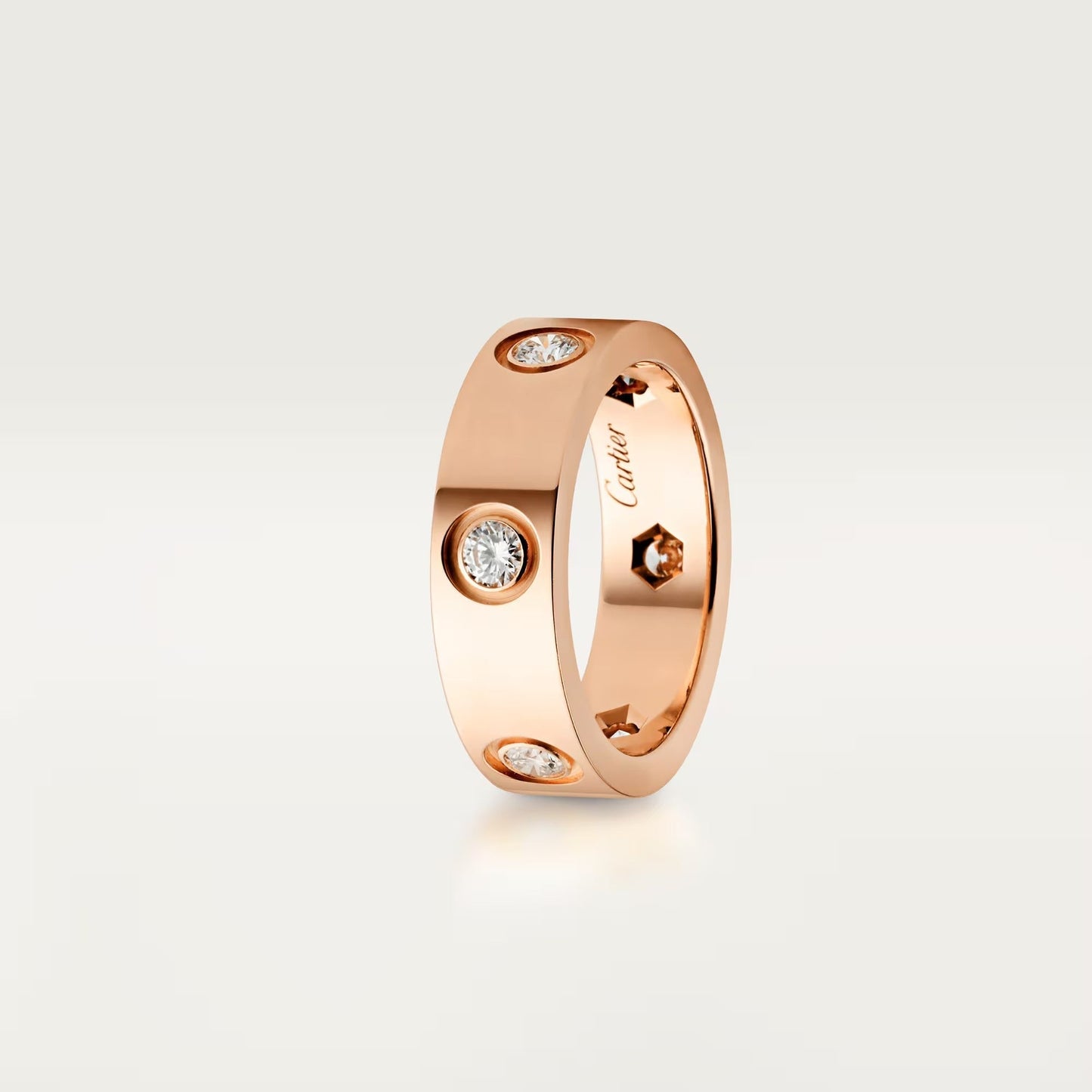 [Stars Jewelry]LOVE 5.5MM 6 DIAMOND RING