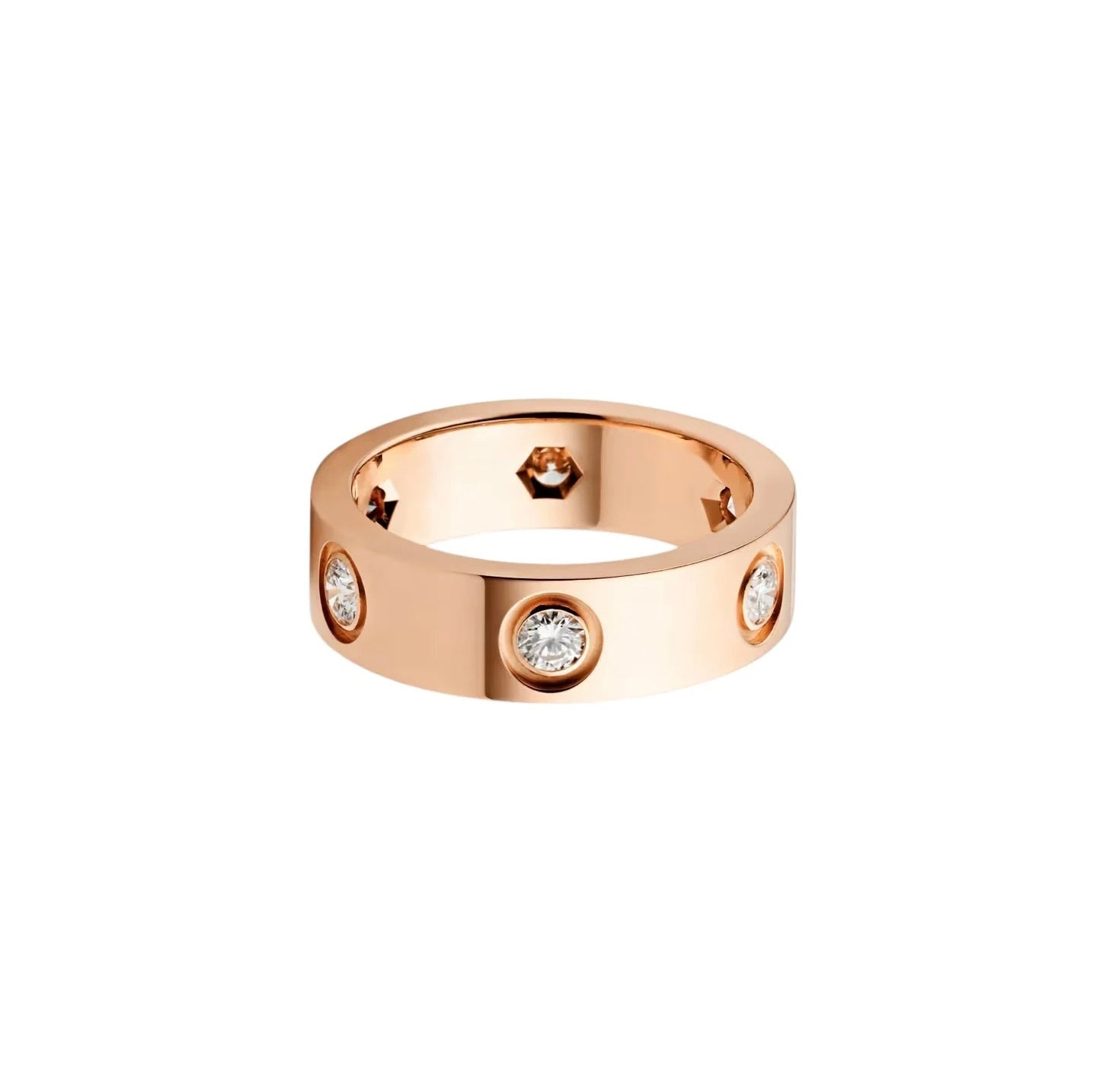 [Stars Jewelry]LOVE 5.5MM 6 DIAMOND RING