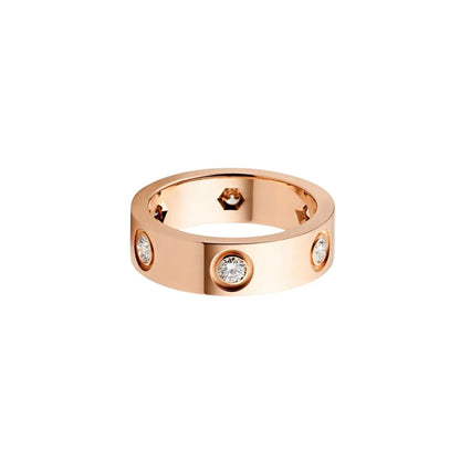 [Stars Jewelry]LOVE 5.5MM 6 DIAMOND RING