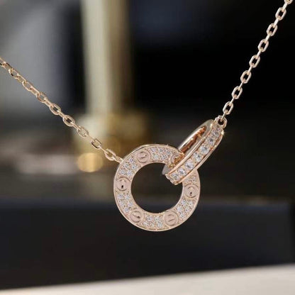 [Stars Jewelry]LOVE  FULL DIAMOND PENDANT NECKLACE