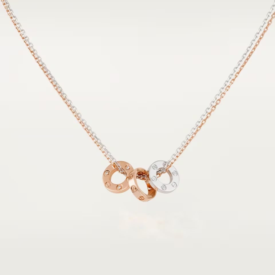 [Stars Jewelry]LOVE 6 DIAMOND PENDANT NECKLACE