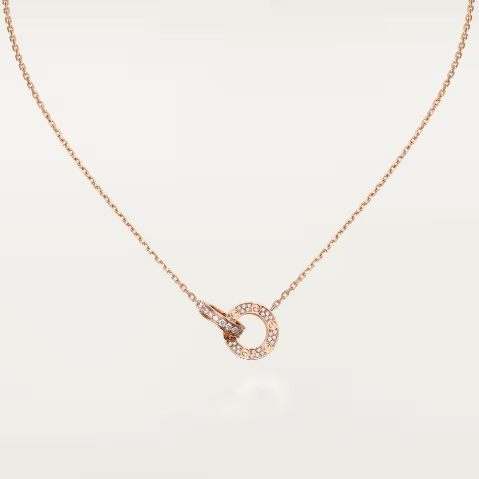 [Stars Jewelry]LOVE  FULL DIAMOND PENDANT NECKLACE