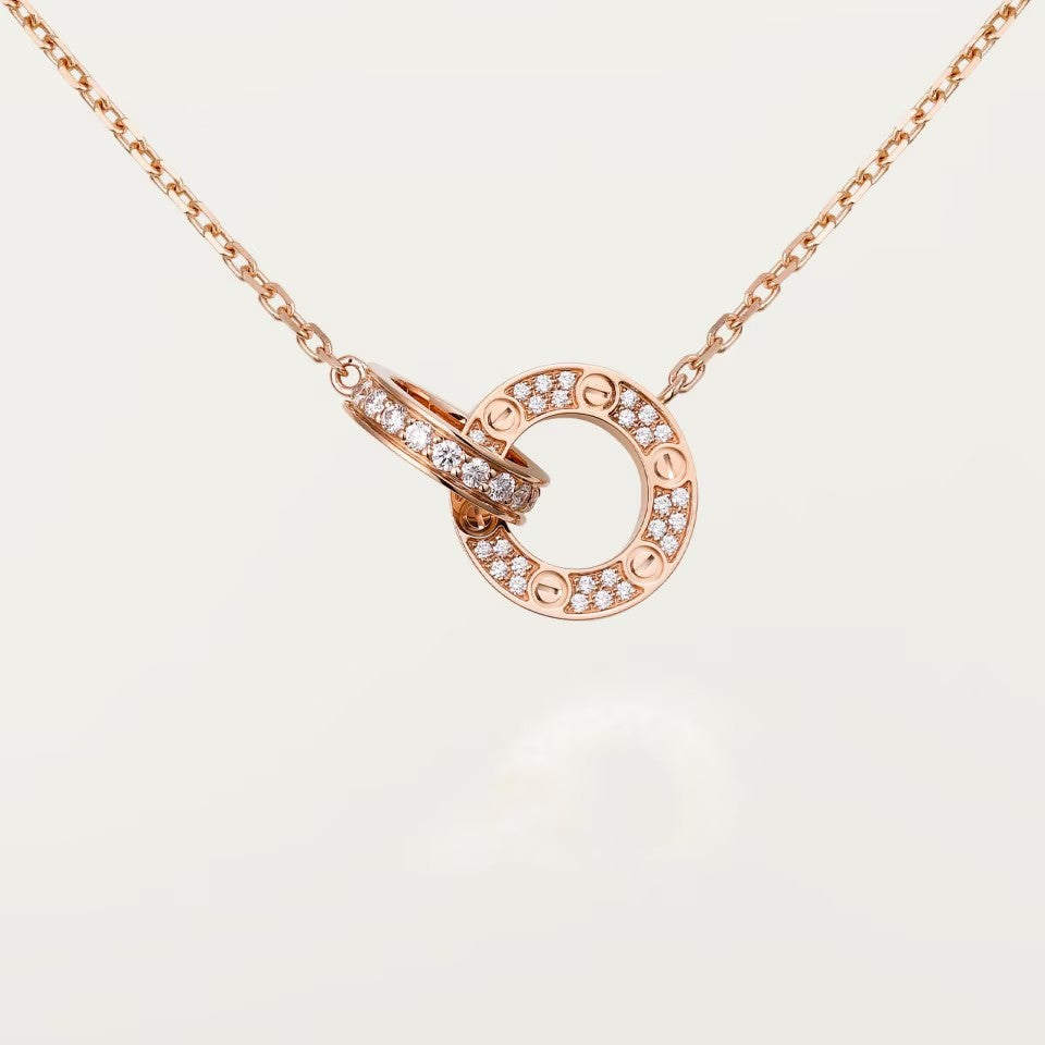 [Stars Jewelry]LOVE  FULL DIAMOND PENDANT NECKLACE