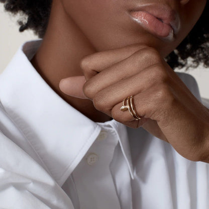 [Stars Jewelry]JUSTE RING 4.8MM HALF DIAMOND