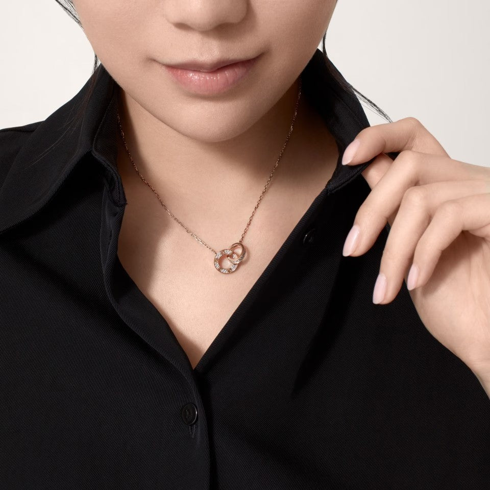 [Stars Jewelry]LOVE  FULL DIAMOND PENDANT NECKLACE