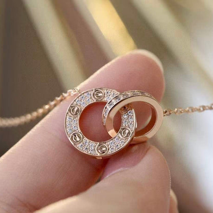 [Stars Jewelry]LOVE  FULL DIAMOND PENDANT NECKLACE