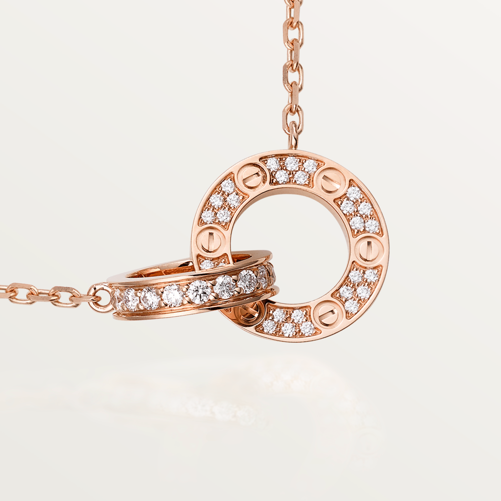[Stars Jewelry]LOVE  FULL DIAMOND PENDANT NECKLACE