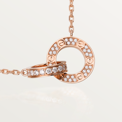[Stars Jewelry]LOVE  FULL DIAMOND PENDANT NECKLACE