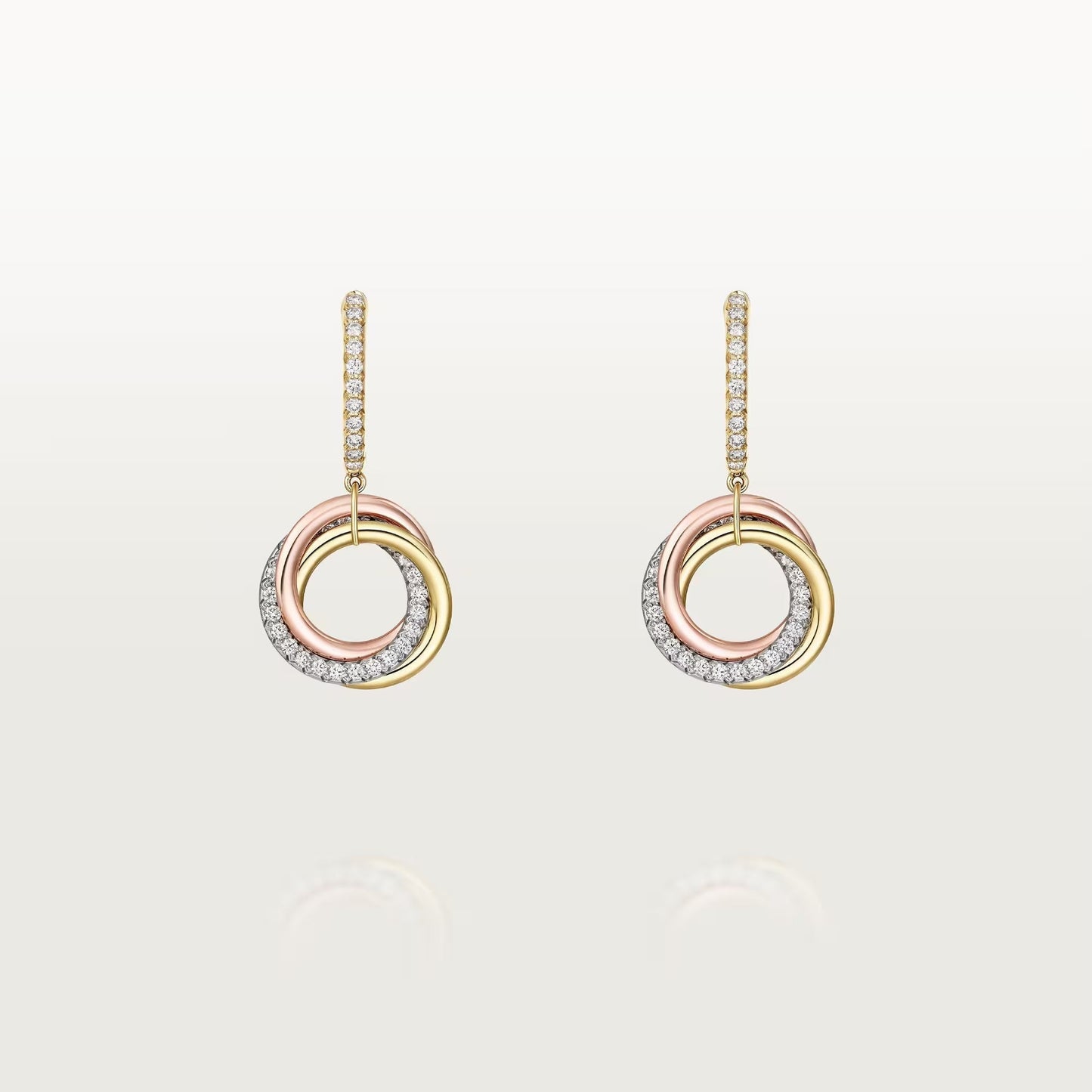 [Stars Jewelry]TRINITY HALF DIAMOND  EARRINGS