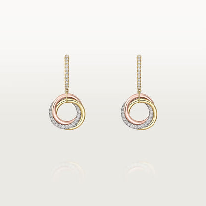 [Stars Jewelry]TRINITY HALF DIAMOND  EARRINGS