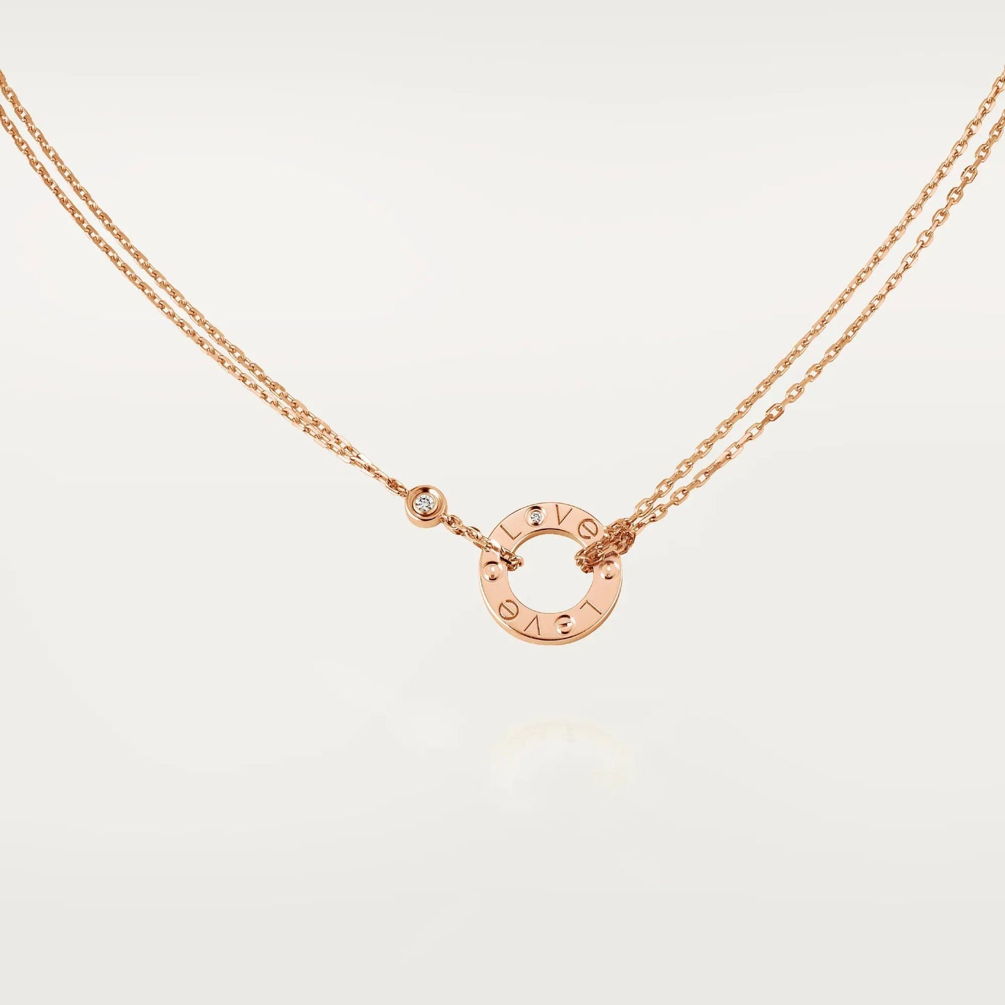 [Stars Jewelry]LOVE NECKLACE 16MM 2 DIAMONDS