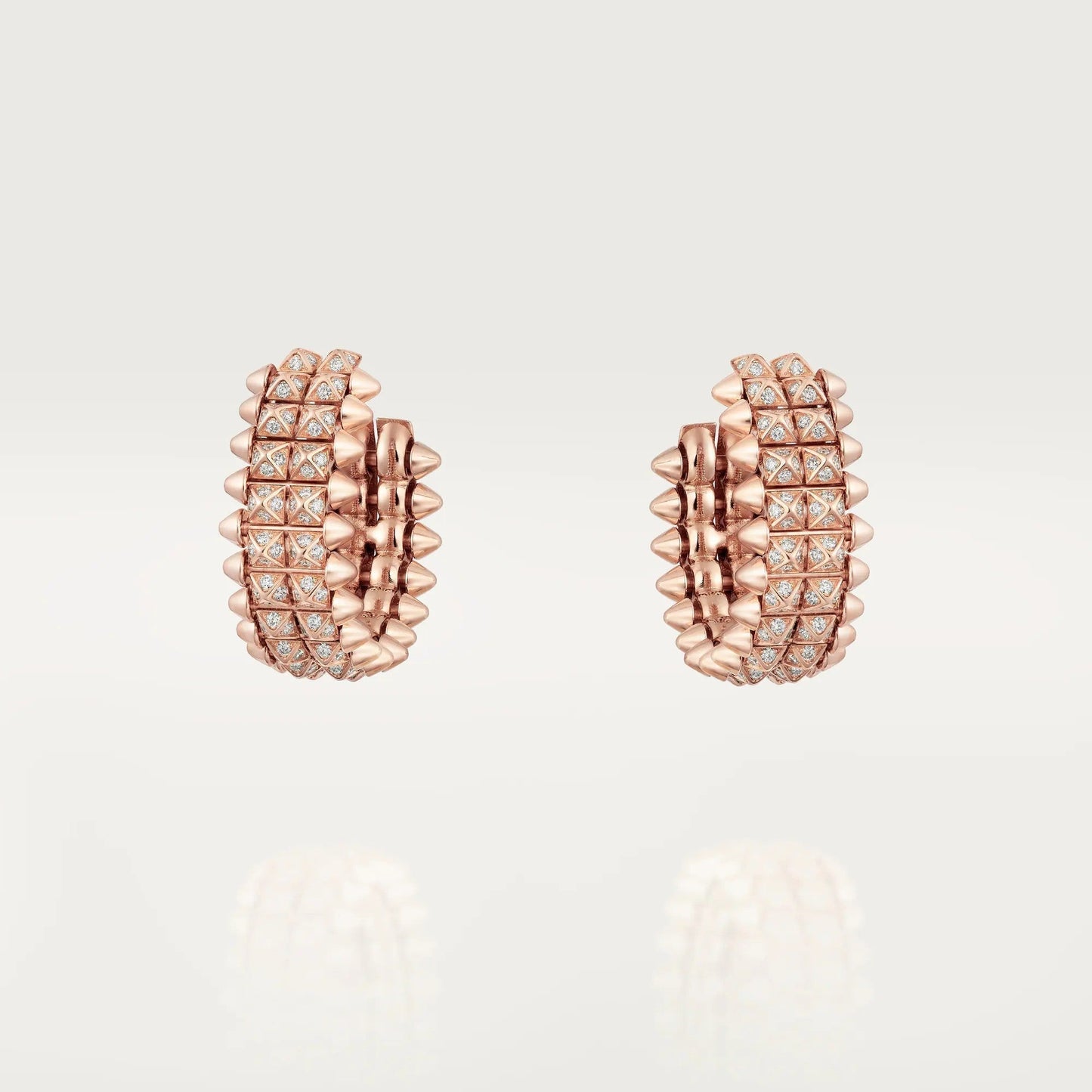 [Stars Jewelry]CLASH 9.2MM FULL DIAMOND DOUBLE ROW EARRINGS