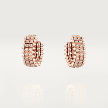 [Stars Jewelry]CLASH 9.2MM FULL DIAMOND DOUBLE ROW EARRINGS