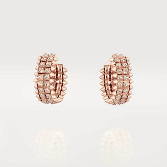 [Stars Jewelry]CLASH 9.2MM FULL DIAMOND DOUBLE ROW EARRINGS