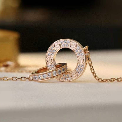 [Stars Jewelry]LOVE  FULL DIAMOND PENDANT NECKLACE