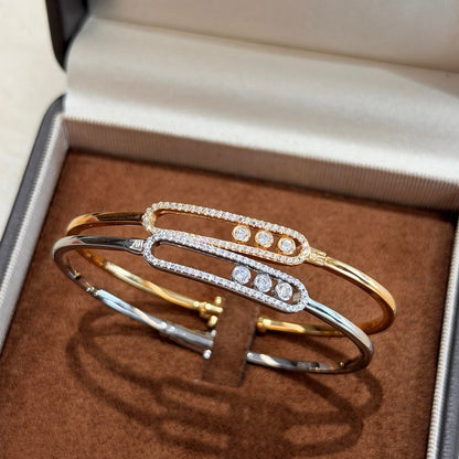 [Stars Jewelry]Move Pavé Diamond Bangle Bracelet M