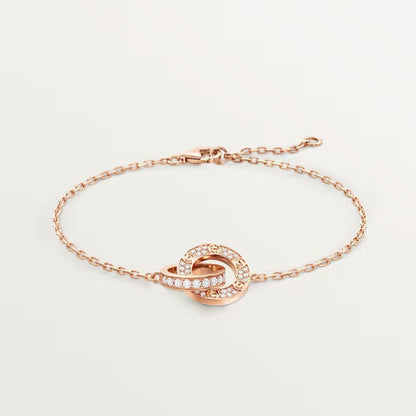 [Stars Jewelry]LOVE DOUBLE RING FULL DIAMOND BRACELET