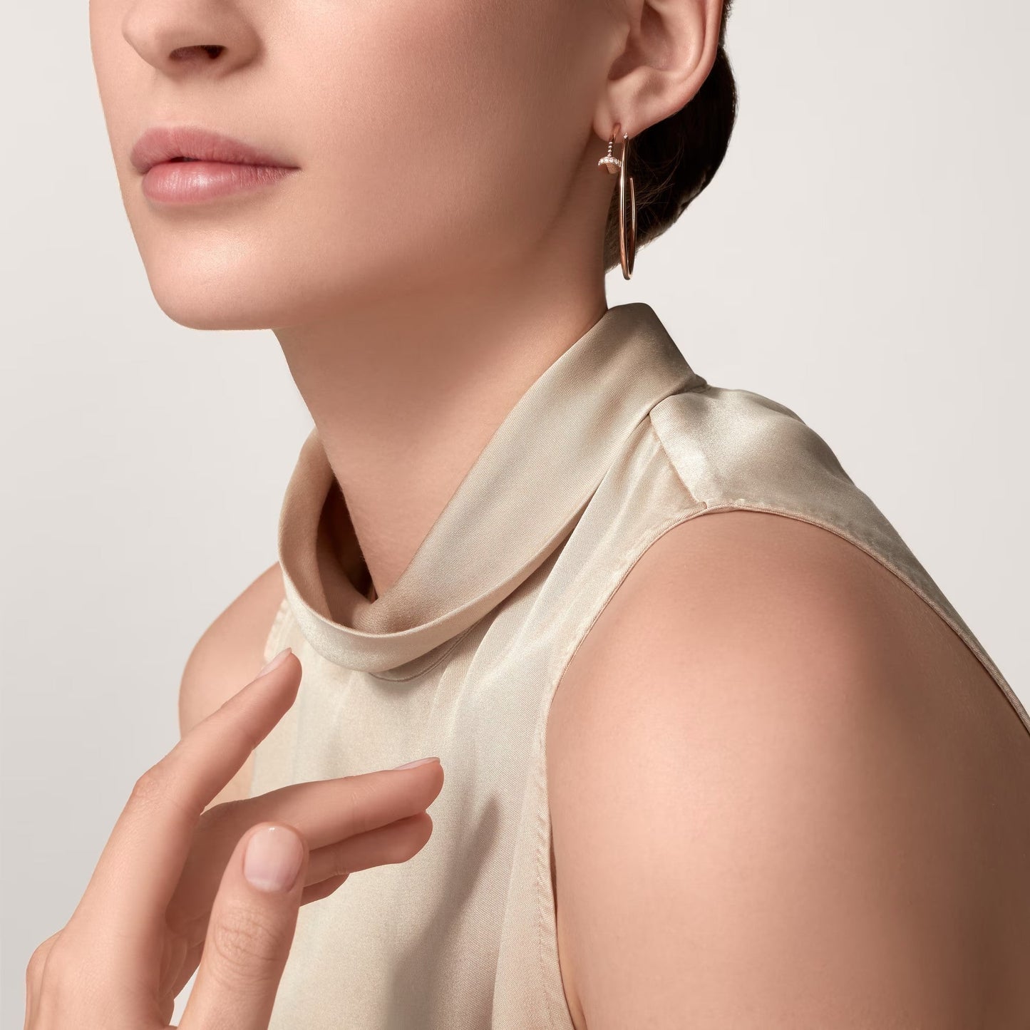 [Stars Jewelry]JUSTE HALF DIAMOND LARGE EARRINGS