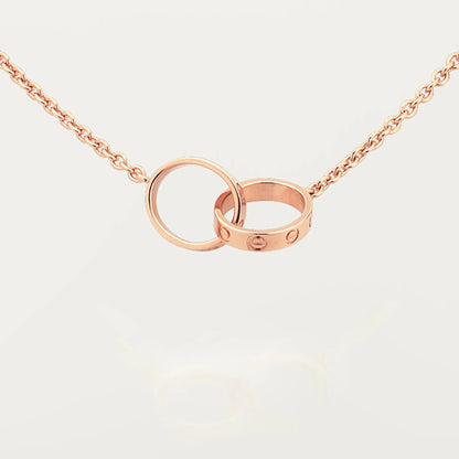 [Stars Jewelry]LOVE DOUBLE RING NECKLACE