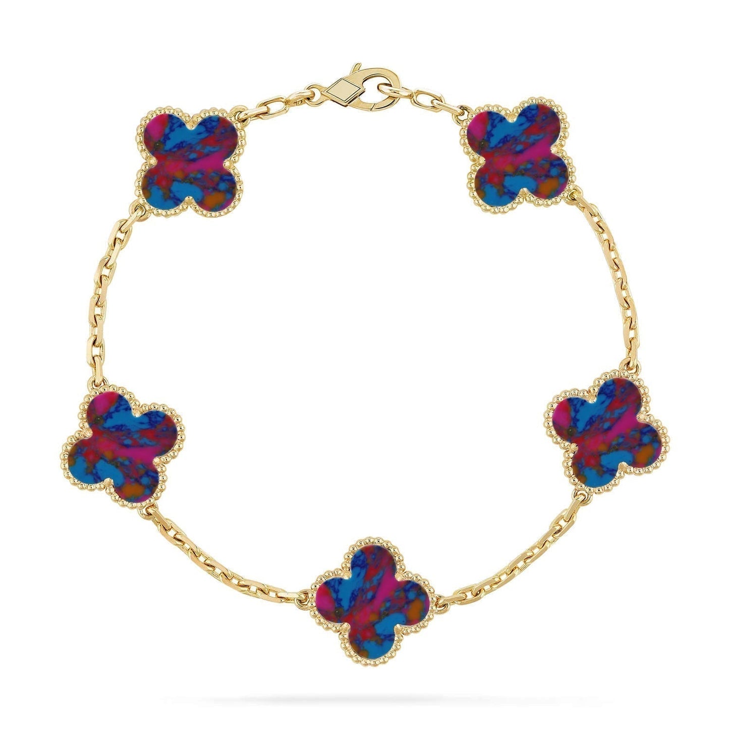 [Stars Jewelry]CLOVER 5 MOTIF COLOR GEMSTONES BRACELET COLLECTION