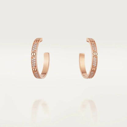 [Stars Jewelry]LOVE EARRINGS 3.6MM DIAMOND PAVED