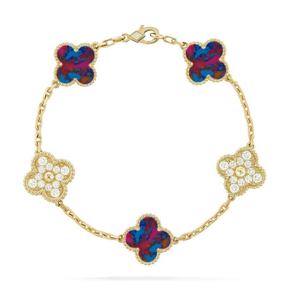 [Stars Jewelry]CLOVER 5 MOTIF COLOR GEMSTONES BRACELET COLLECTION
